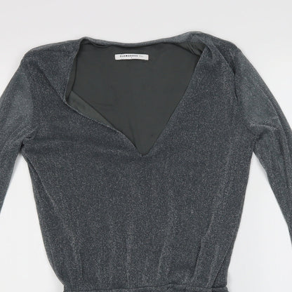 Glamour Womens Grey   Top Bodysuit Size 8