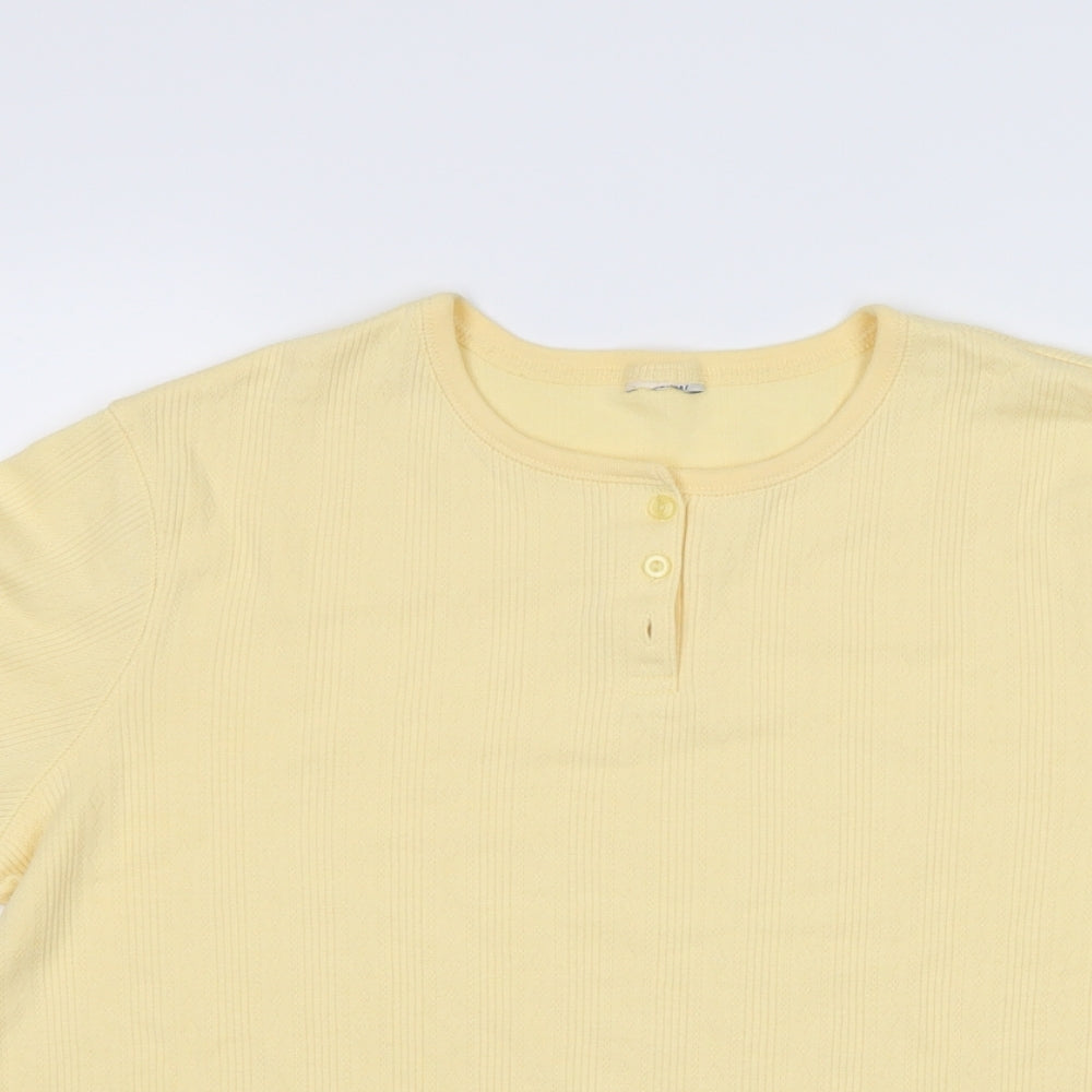 Womens UK Size  Preworn Yellow Basic T-Shirt