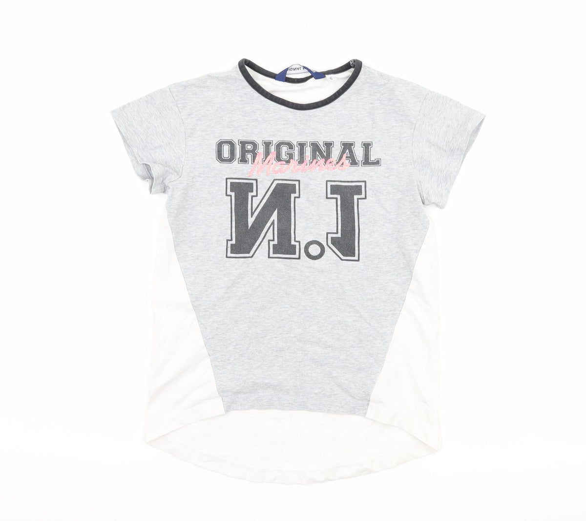 Original Marines Girls Grey   Basic T-Shirt Size 6 Years