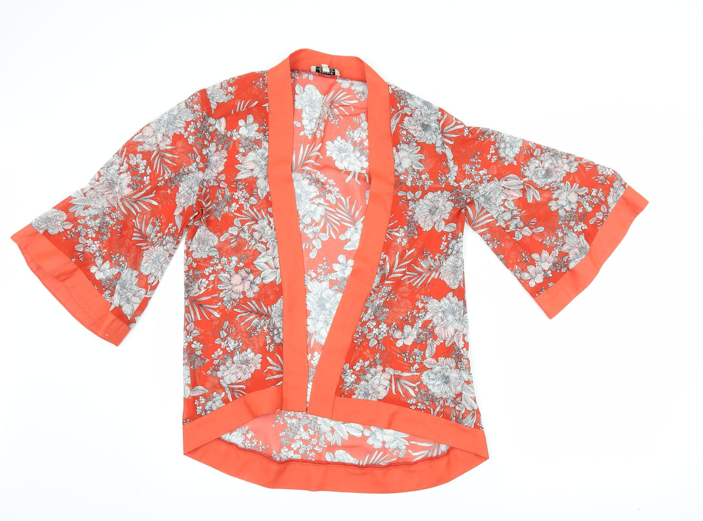 Papaya Womens Red Floral  Cardigan Jumper Size 8