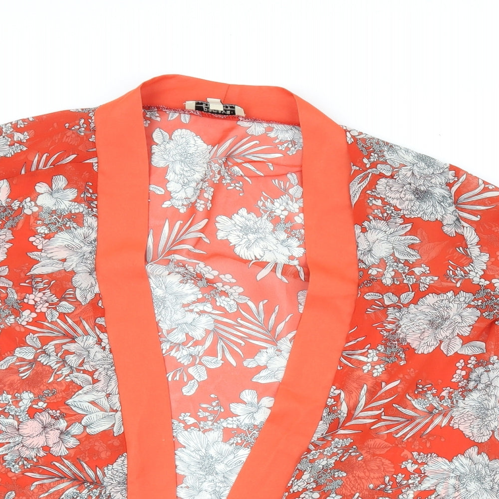 Papaya Womens Red Floral  Cardigan Jumper Size 8