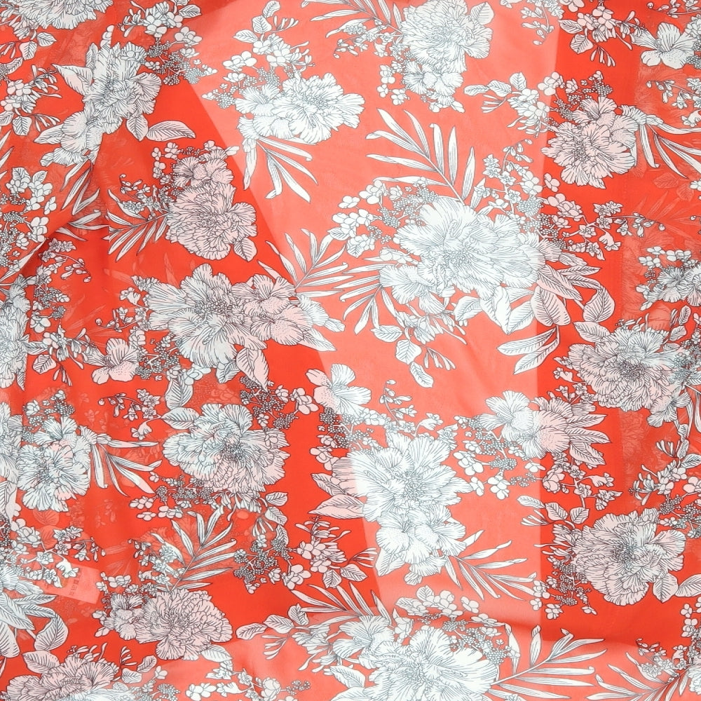 Papaya Womens Red Floral  Cardigan Jumper Size 8
