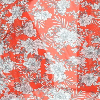 Papaya Womens Red Floral  Cardigan Jumper Size 8