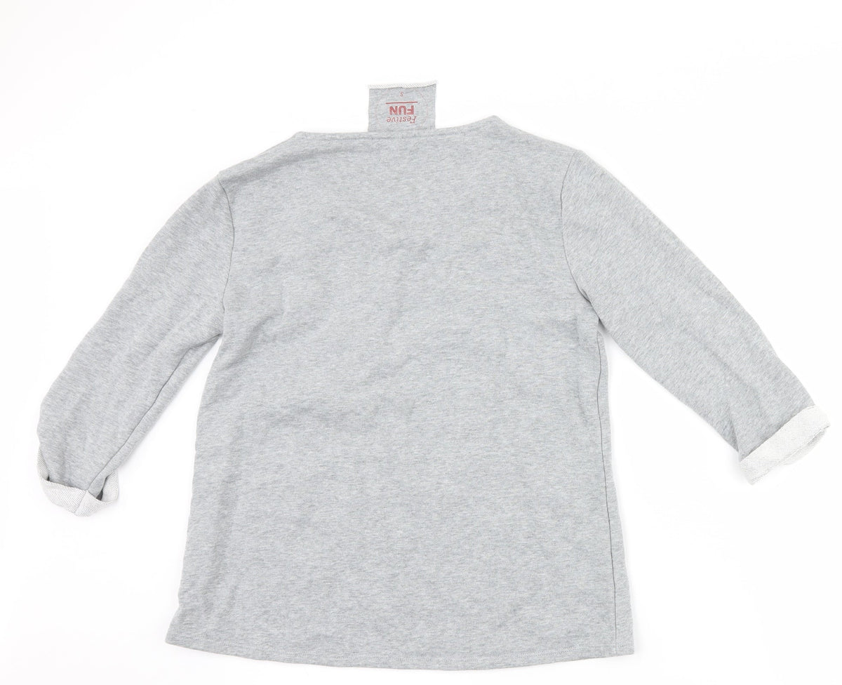 Matalan Womens Grey   Pullover Sweatshirt Size S  - christmas