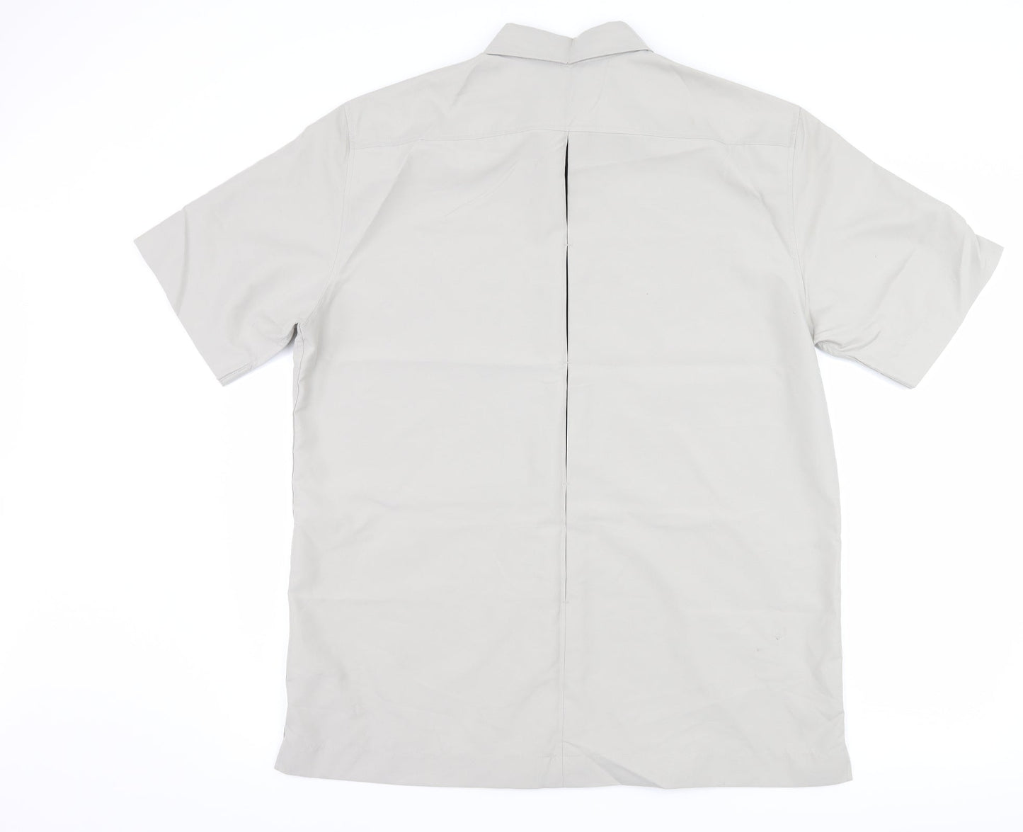 Mens UK Size L NEXT Grey  Button-Up Short Sleeve Casual Shirt