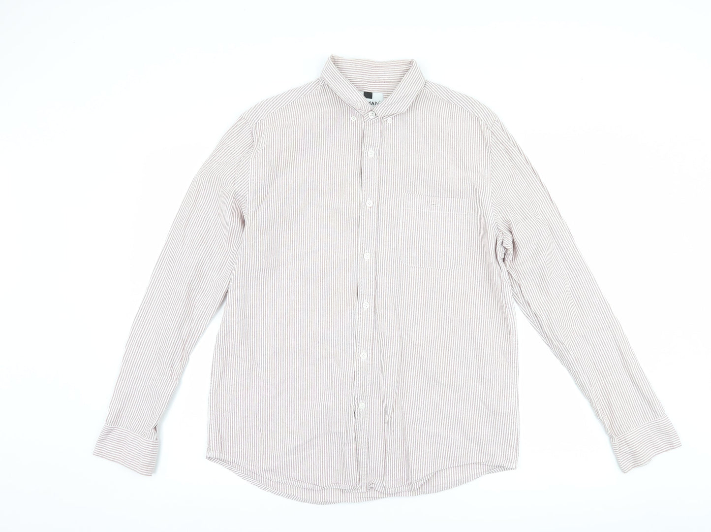 Mens UK Size L Topman Red  Button-Up Long Sleeve Casual Shirt