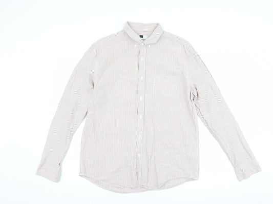 Topman Mens Red Striped   Button-Up Size L