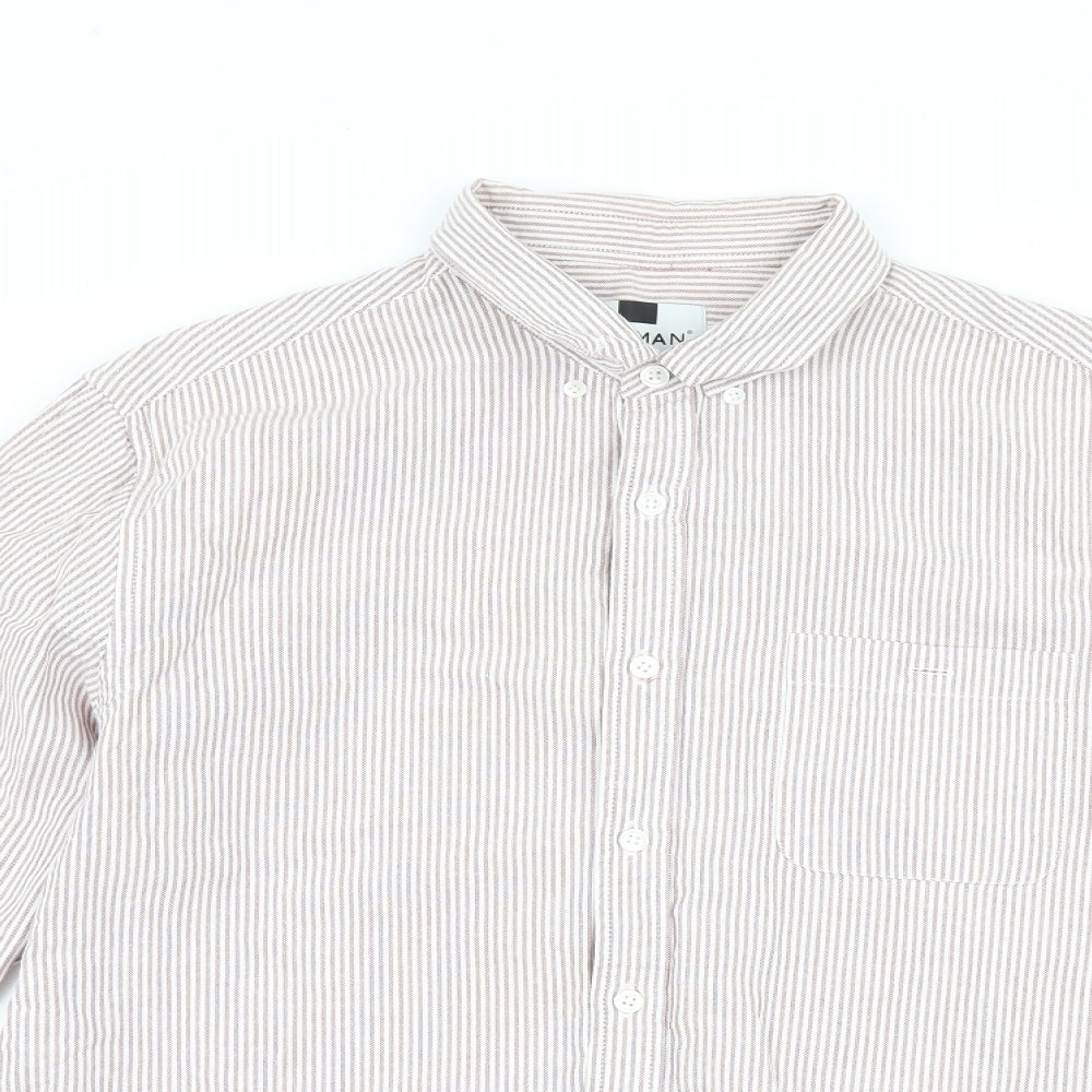 Mens UK Size L Topman Red  Button-Up Long Sleeve Casual Shirt