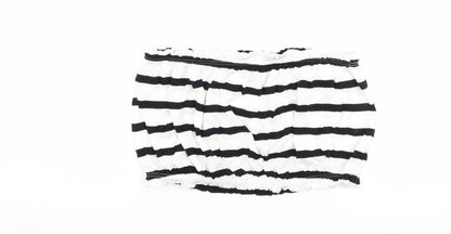 Primark Womens White Striped  Cropped T-Shirt Size 10  - Boob Tube