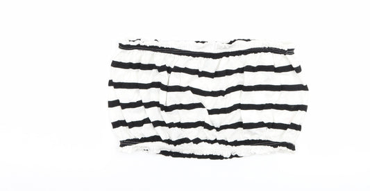 Primark Womens White Striped  Cropped T-Shirt Size 10  - Boob Tube