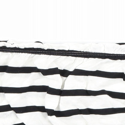 Primark Womens White Striped  Cropped T-Shirt Size 10  - Boob Tube
