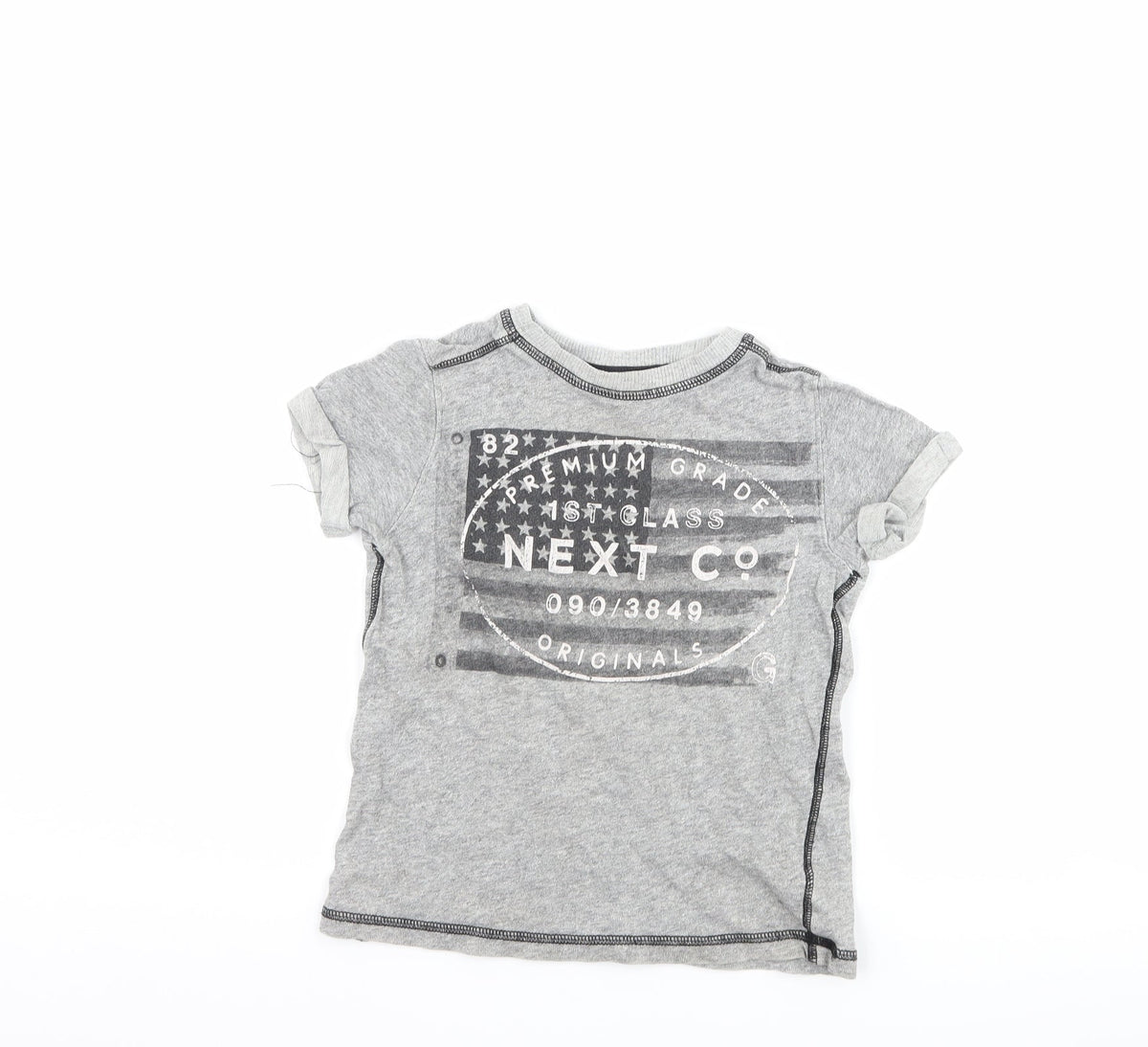Next Boys Grey   Basic T-Shirt Size 4 Years  - graphic