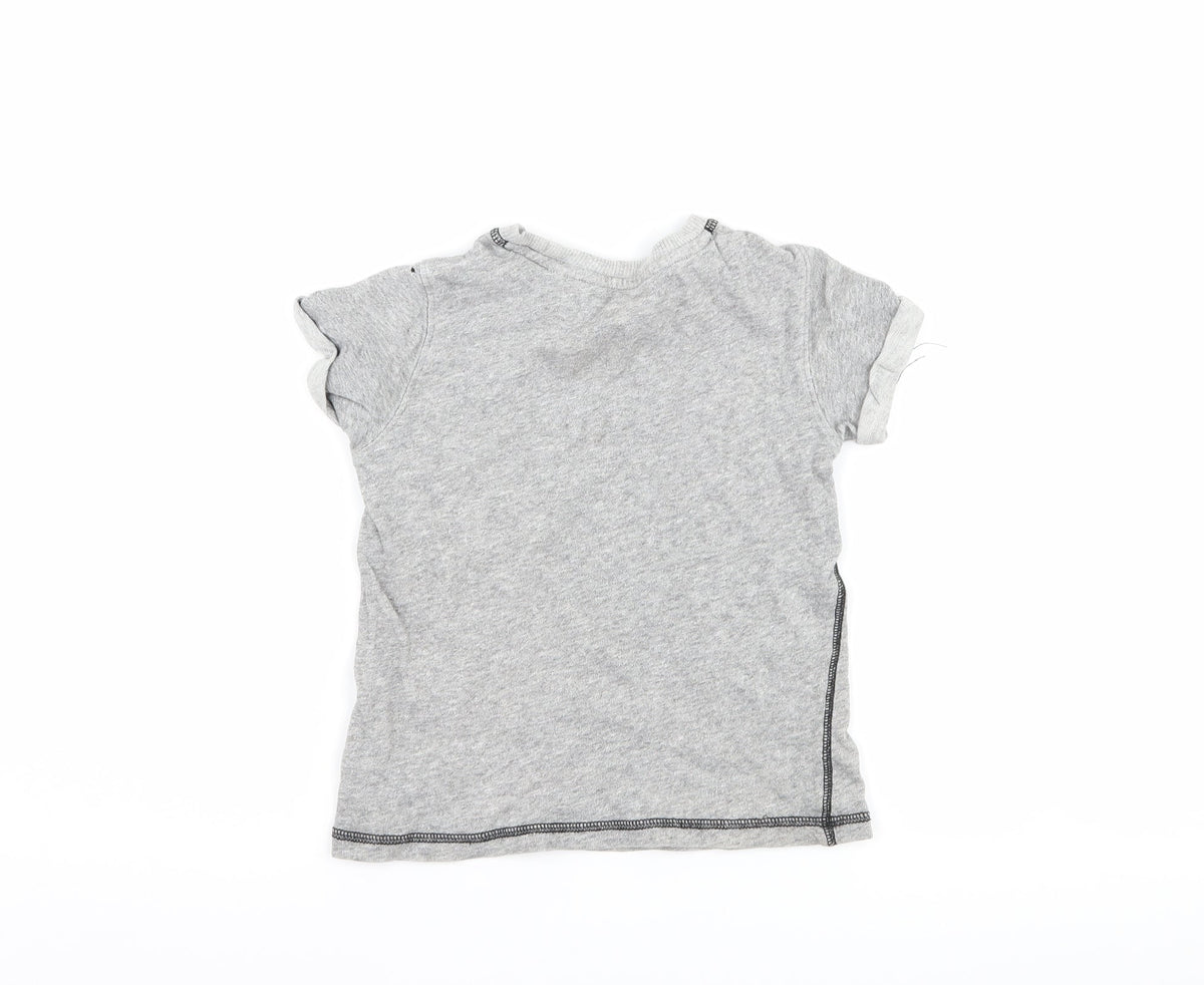 Next Boys Grey   Basic T-Shirt Size 4 Years  - graphic