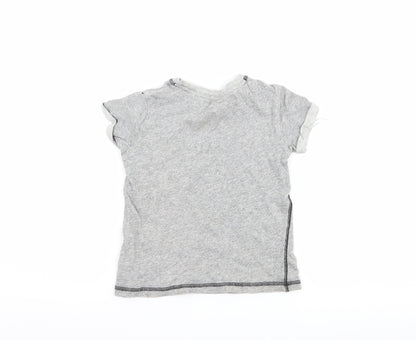 Next Boys Grey   Basic T-Shirt Size 4 Years  - graphic