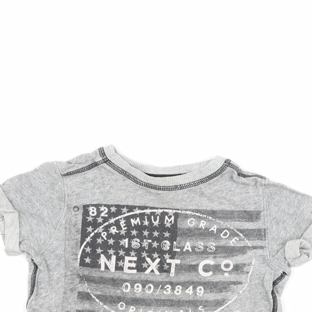 Next Boys Grey   Basic T-Shirt Size 4 Years  - graphic