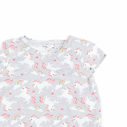 F&F Girls Grey   T-Shirt Dress  Size 18-24 Months  - Unicorn