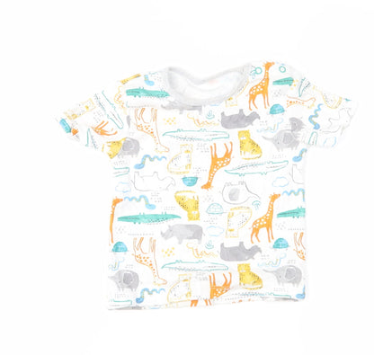 TU  White Animal Print  Pullover Button-Up Size 18-24 Months