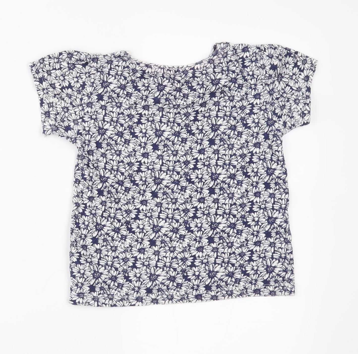 Young Dimension Girls Blue Floral  Basic T-Shirt Size 6-7 Years