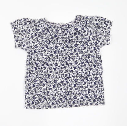 Young Dimension Girls Blue Floral  Basic T-Shirt Size 6-7 Years