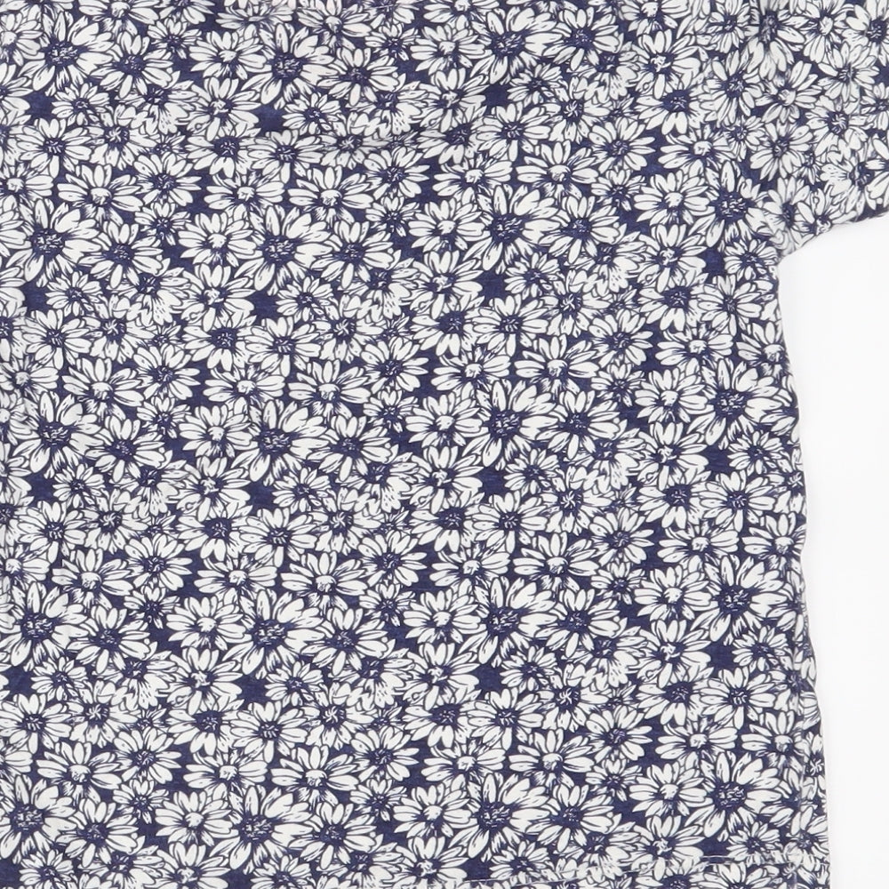 Young Dimension Girls Blue Floral  Basic T-Shirt Size 6-7 Years