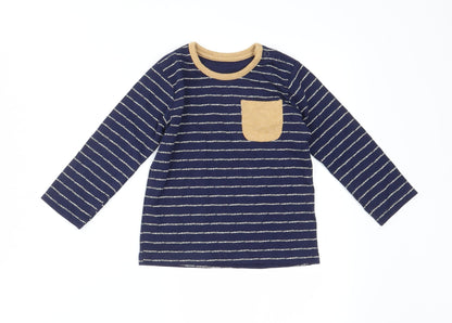 George  Blue Striped  Basic T-Shirt Size 9-12 Months