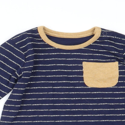 George  Blue Striped  Basic T-Shirt Size 9-12 Months