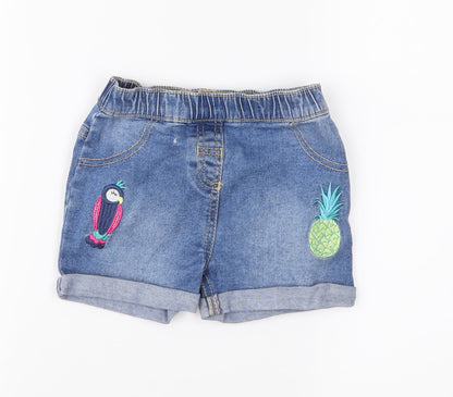 Preworn Girls Blue   Bermuda Shorts Size 2-3 Years