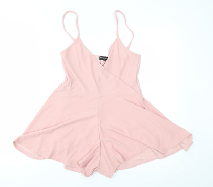 pretty little Thing Womens Pink   Playsuit One-Piece Size 8