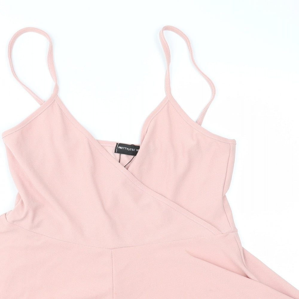 pretty little Thing Womens Pink   Playsuit One-Piece Size 8