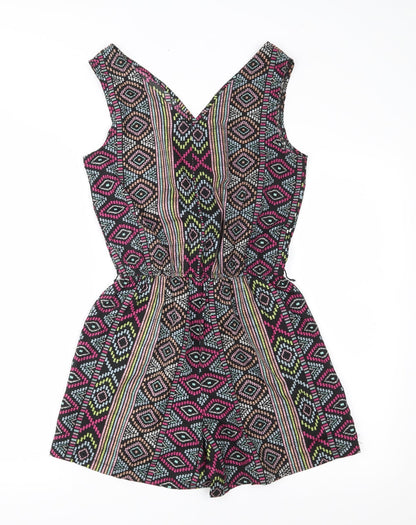 Atmosphere Womens Purple Fair Isle  Playsuit One-Piece Size 8