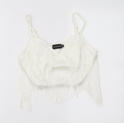 pretty little Thing Womens White   Cropped Tank Size 8