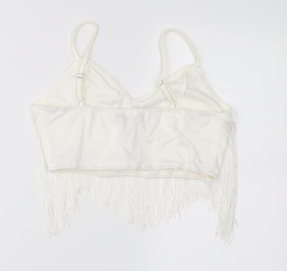 pretty little Thing Womens White   Cropped Tank Size 8