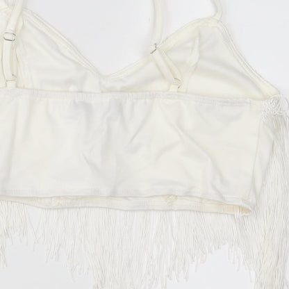 pretty little Thing Womens White   Cropped Tank Size 8