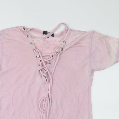 Missguided Womens Pink   Basic T-Shirt Size 8