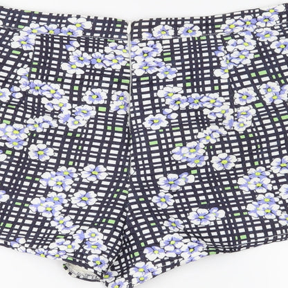 Missguided Womens Black Floral  Hot Pants Shorts Size 10