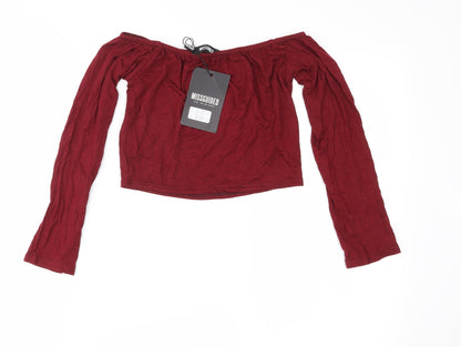 Missguided Womens Red   Cropped T-Shirt Size S