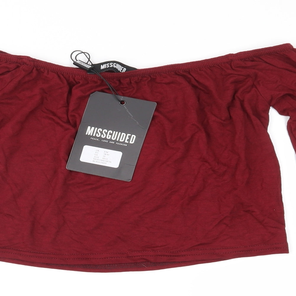 Missguided Womens Red   Cropped T-Shirt Size S
