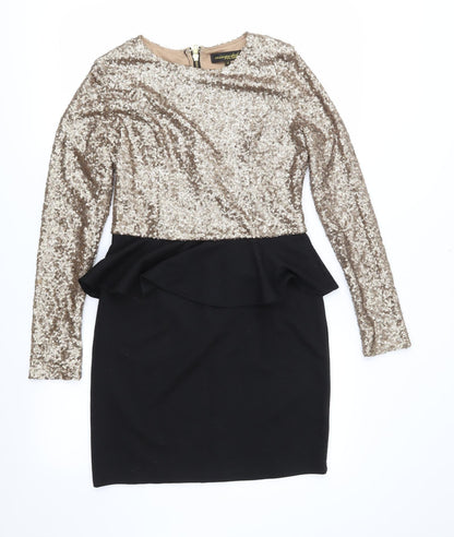 Missguided Womens Gold   Bodycon  Size 12