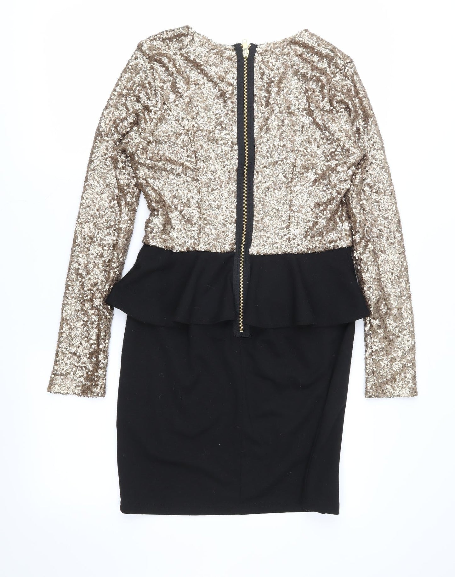 Missguided Womens Gold   Bodycon  Size 12