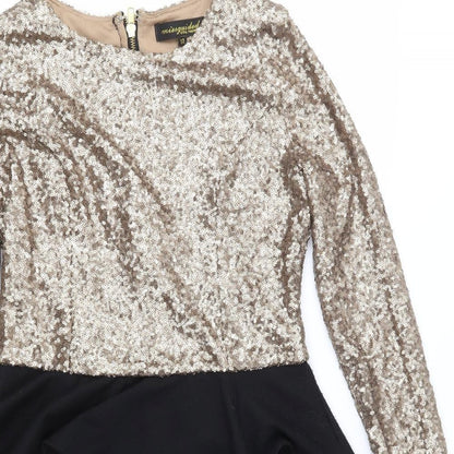 Missguided Womens Gold   Bodycon  Size 12