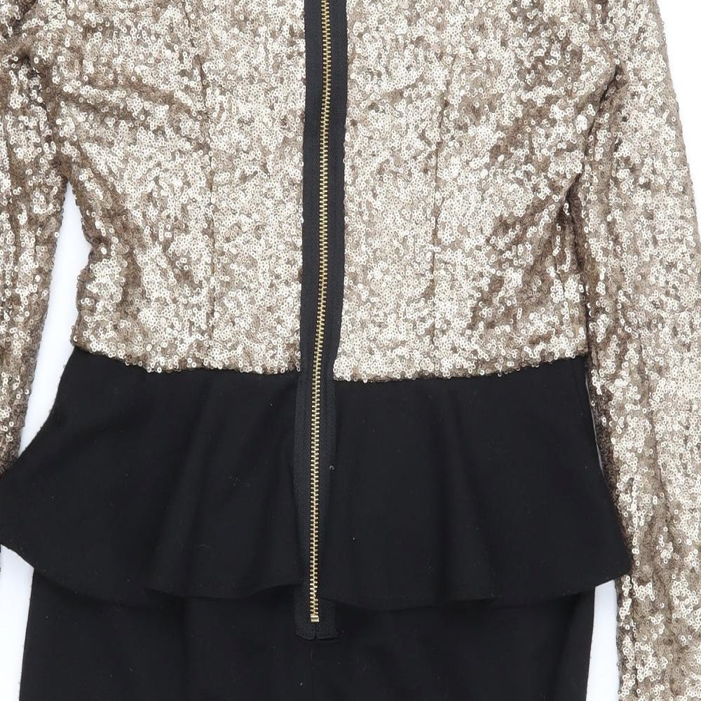 Missguided Womens Gold   Bodycon  Size 12