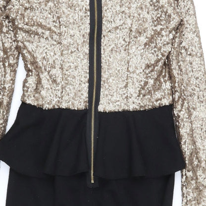 Missguided Womens Gold   Bodycon  Size 12