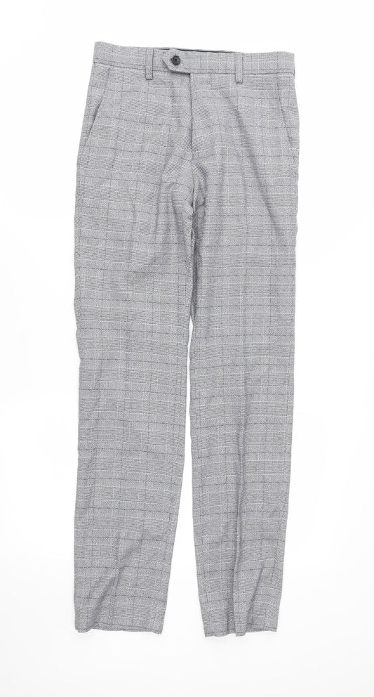 NEXT Womens Grey Plaid  Trousers  Size 26 in L30 in