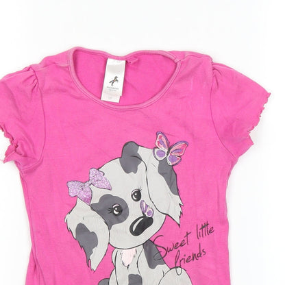 Palomino Girls Pink   Basic T-Shirt Size 7 Years