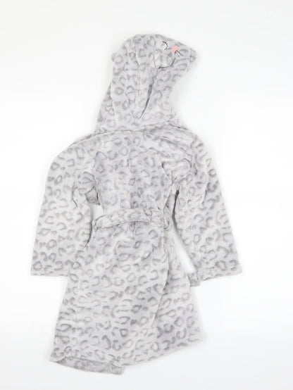 Hullabaloo Girls Grey Solid  Top Robe Size 3-4 Years
