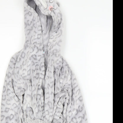 Hullabaloo Girls Grey Solid  Top Robe Size 3-4 Years