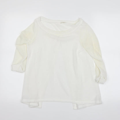 Womens UK Size 6 River Island White Basic T-Shirt