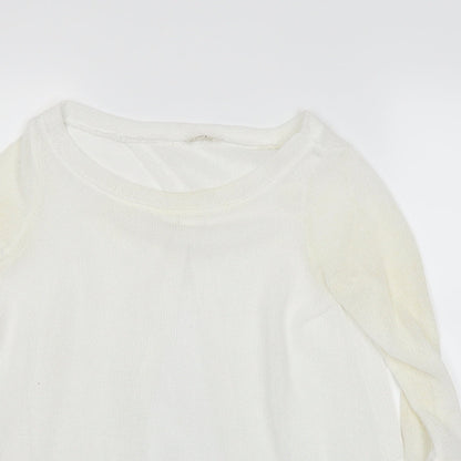 Womens UK Size 6 River Island White Basic T-Shirt