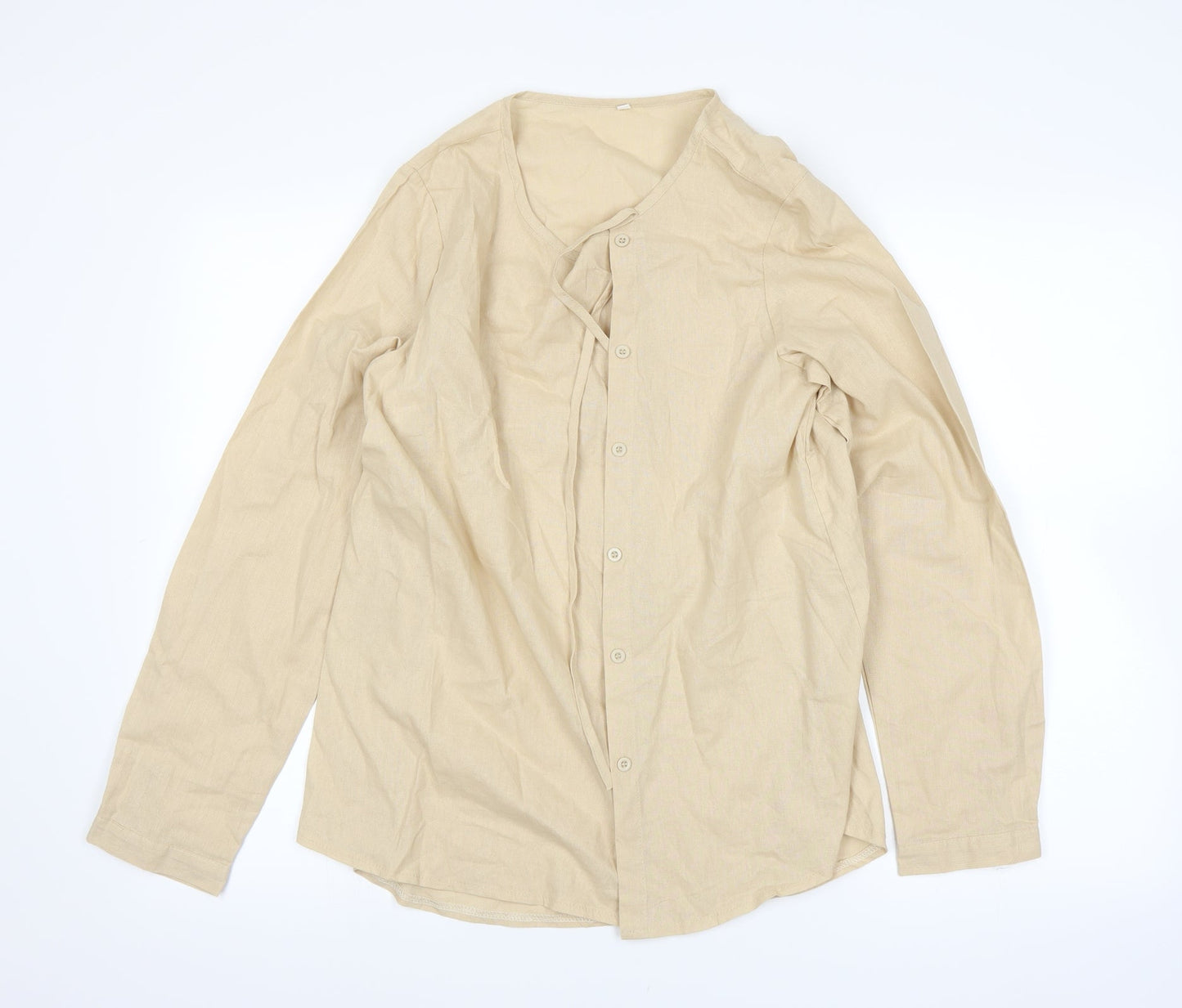 Womens UK Size M Preworn White Basic Button-Up