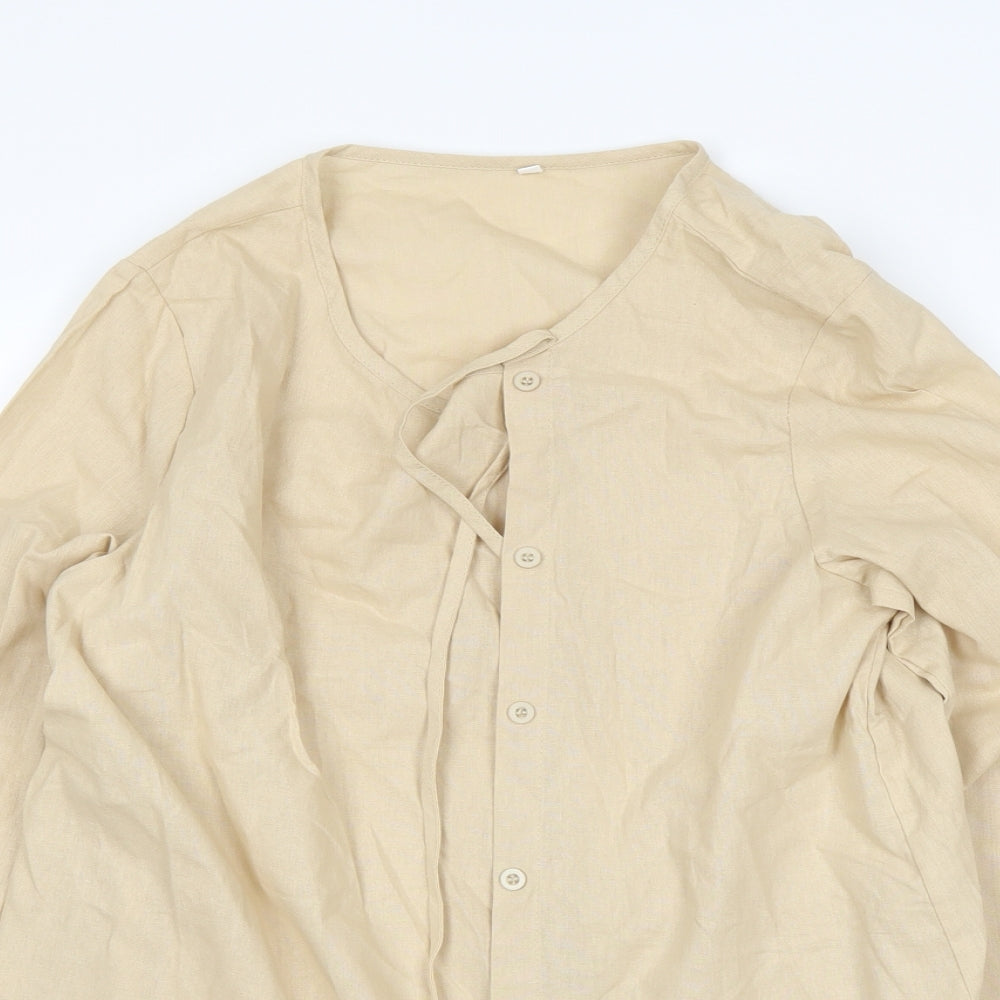 Womens UK Size M Preworn White Basic Button-Up